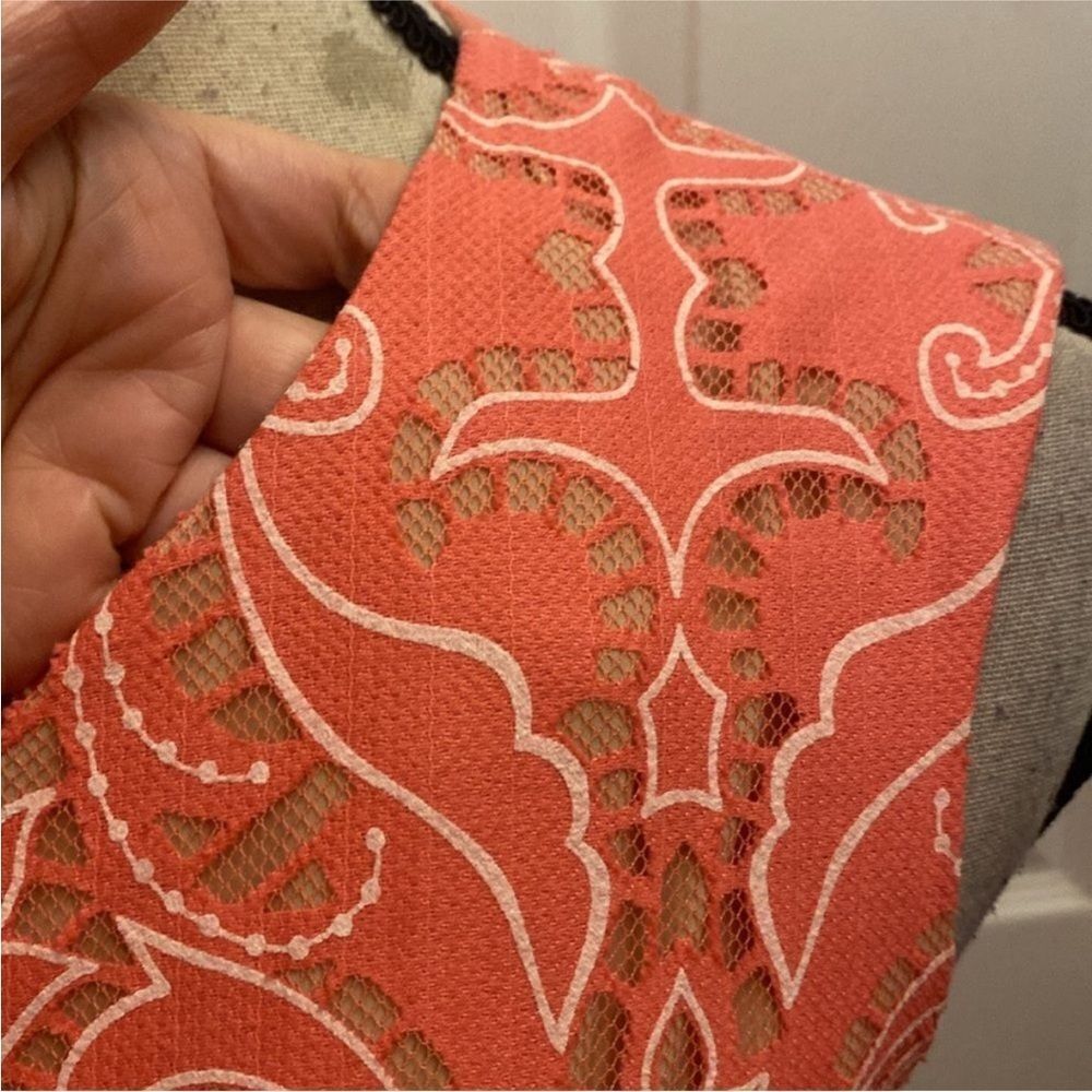 BCBGMaxAzria Pink Patterned High Low Dress, US4 - Picture 5 of 11